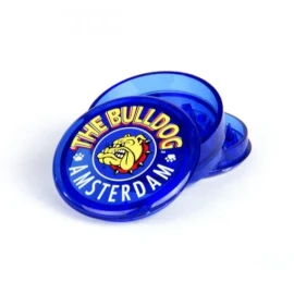 The Bulldog blue plastic grinder The Bulldog blue plastic grinder