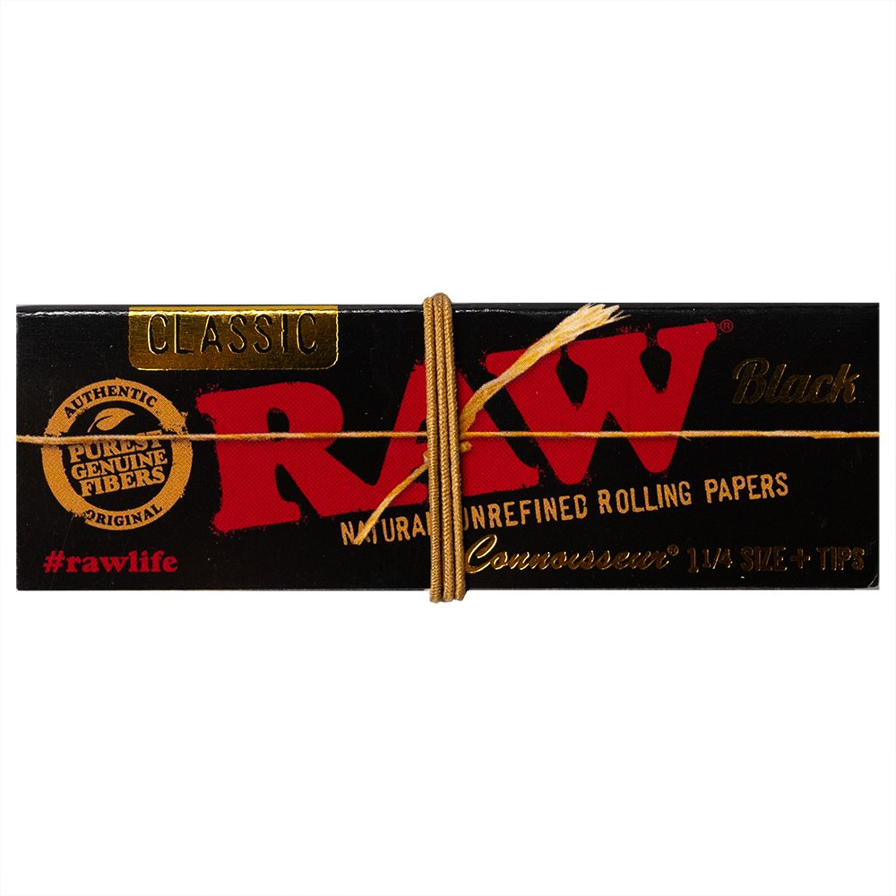 RAW Black Connoisseur - 1 1/4 + Tips RAW Black Connoisseur - 1 1/4 + Tips
