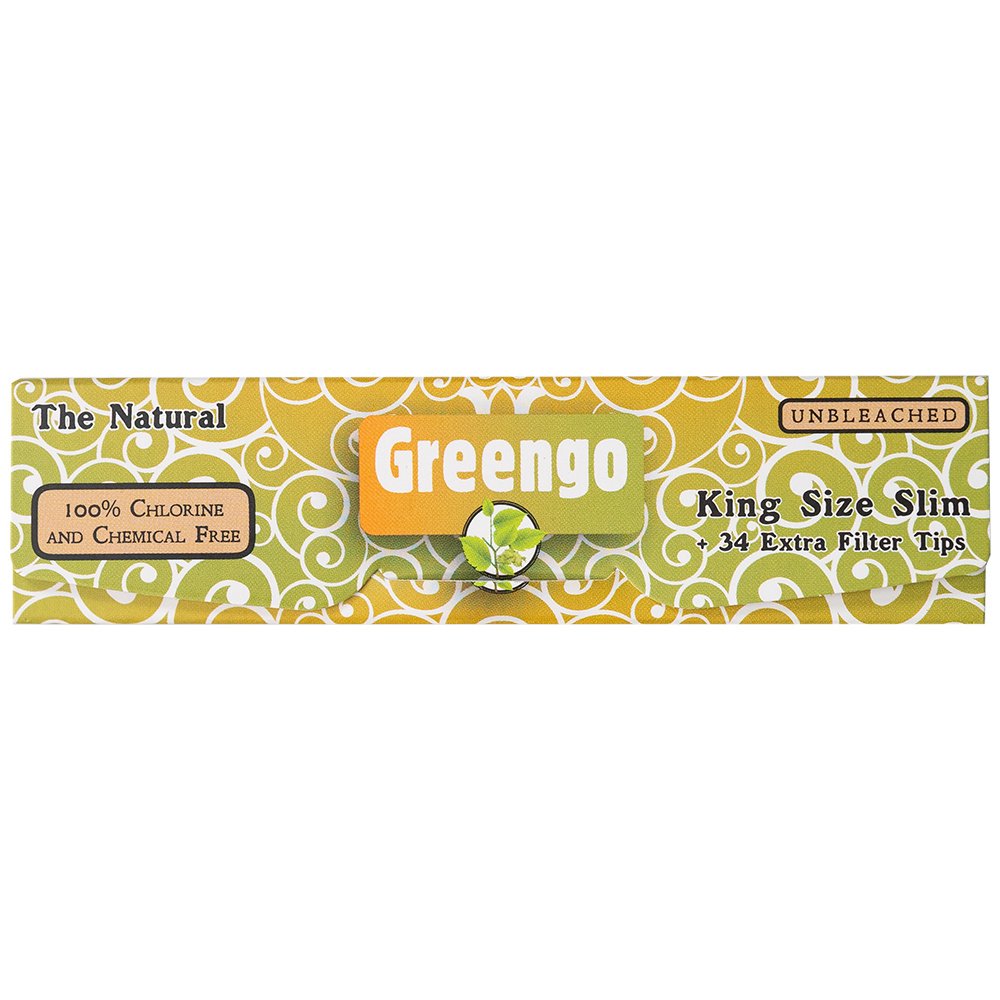 GreenGo Papers Unbleached - Kingsize Slim + 34 Filter Tips GreenGo Papers Unbleached - Kingsize Slim + 34 Filter Tips
