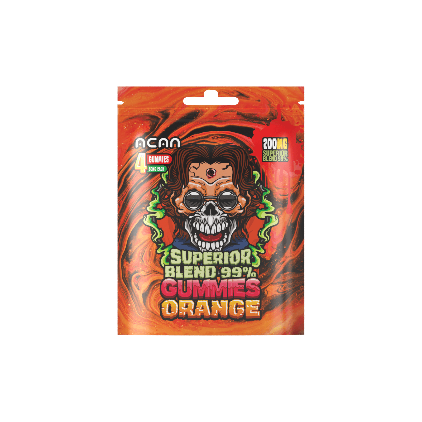 orange.png ACAN Superior Blend Gummies 4pcs á 50mg Orange - Afbeelding 1