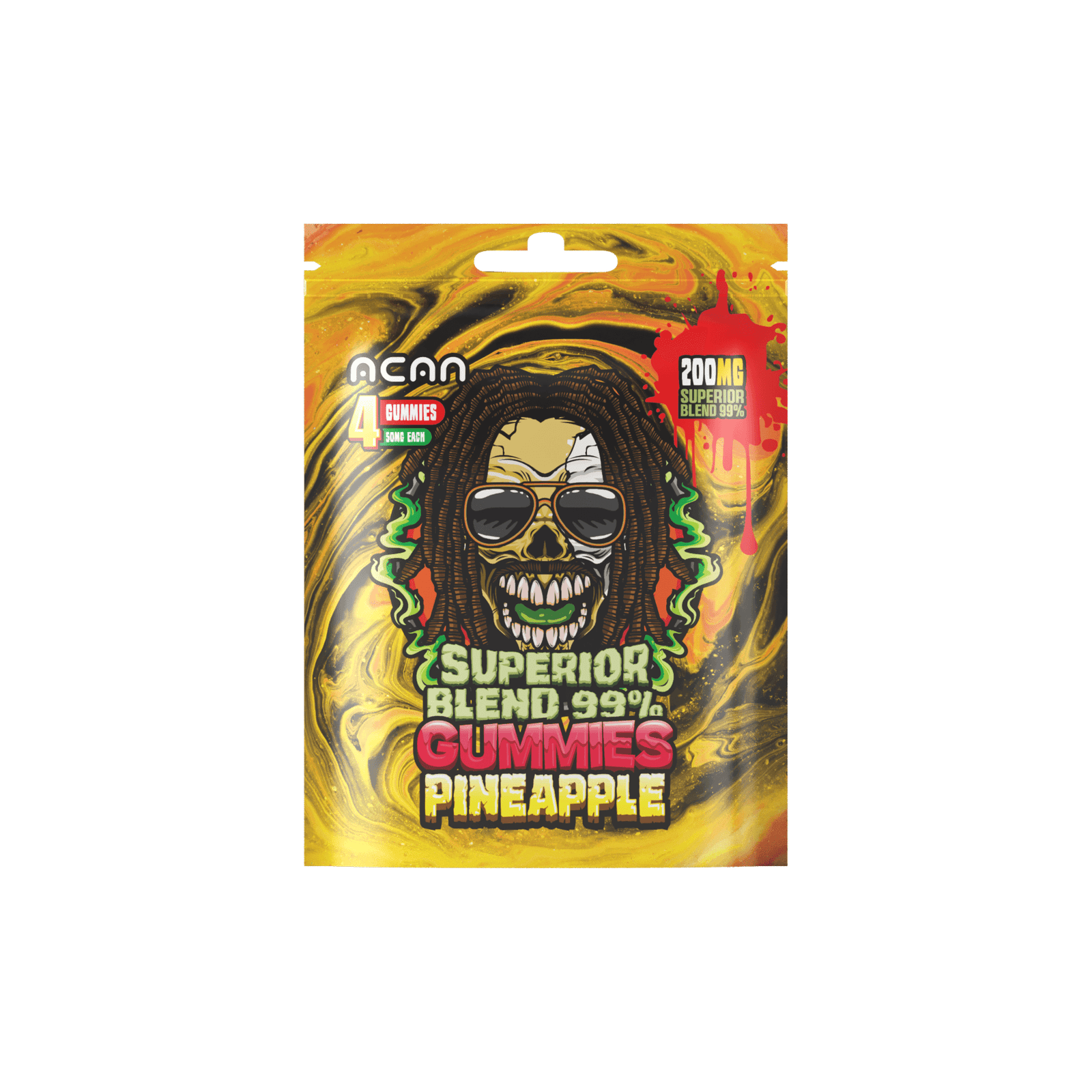 pineapple-1.png ACAN Superior Blend Gummies 4pcs á 50mg Pineapple - Afbeelding 1