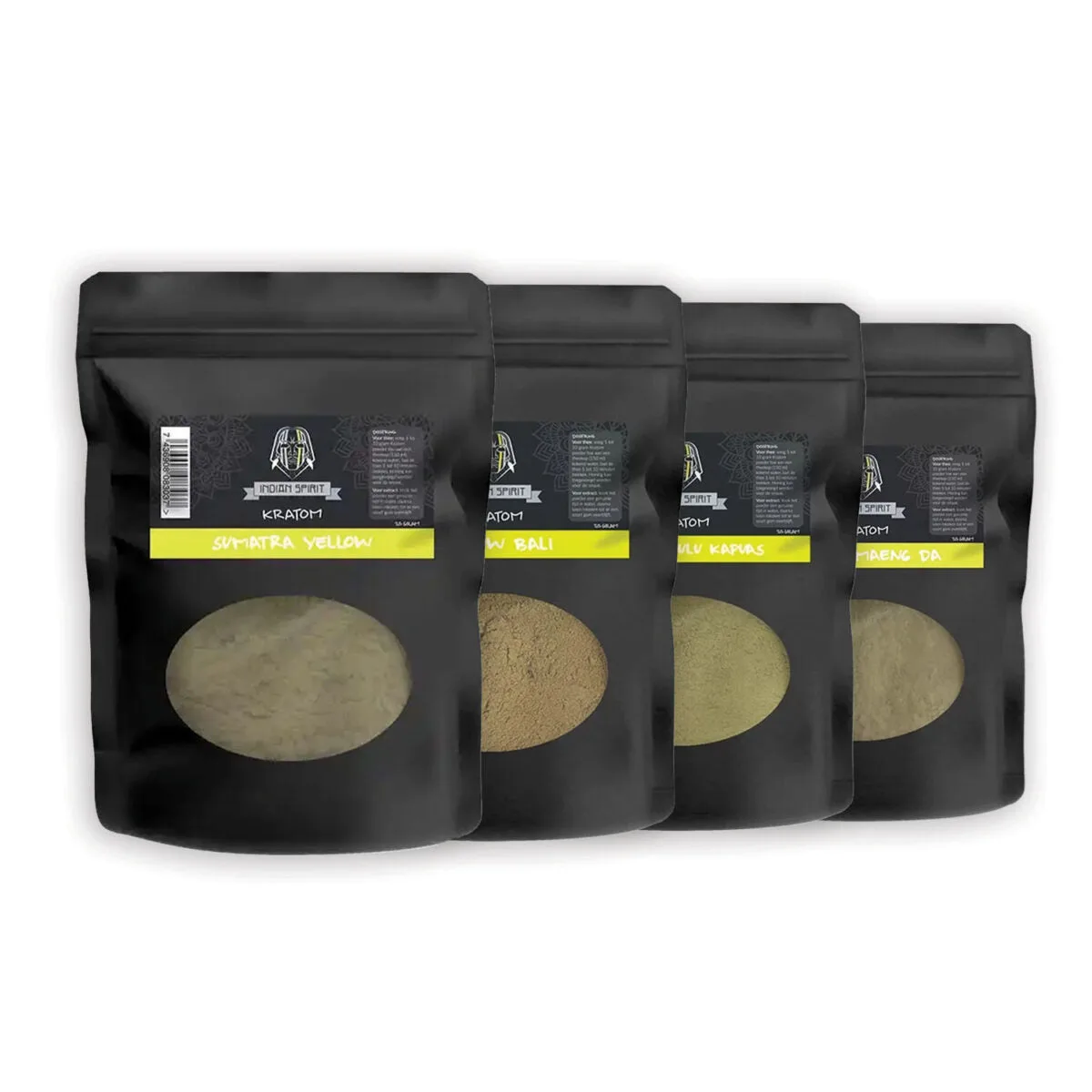 Indický duch | Ponuka kombinácie Kratom Yellow - 4x 25 gramov - Afbeelding 1